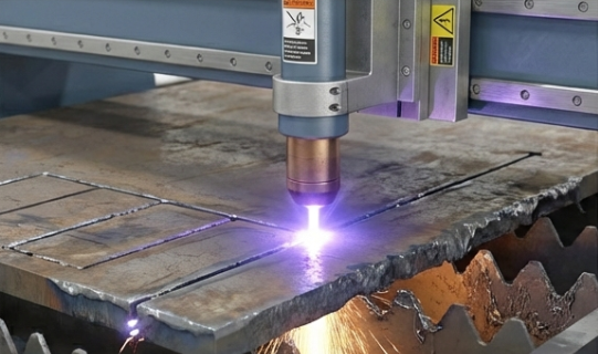 CNC plazmavágó gép működés közben